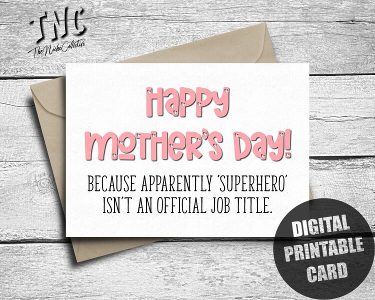 Funny Mother's Day Card, Printable, Happy Mother's Day, Digital ...