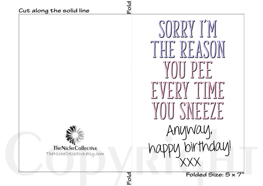 Funny Mom Birthday Card, Printable, Happy Birthday Mom, Mother Birthday ...