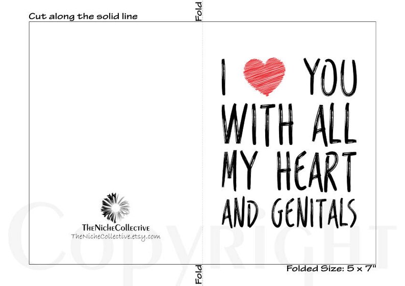 Funny Valentine's Day Card, Printable, Dirty Birthday Card Him, Her ...
