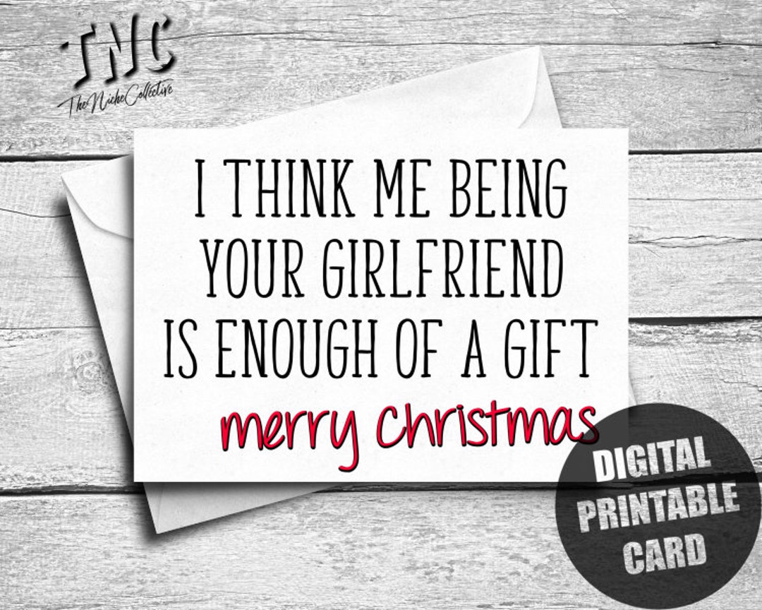 Funny Boyfriend Christmas Card Printable Sarcastic Merry Etsy