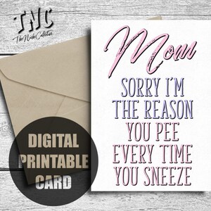 Funny Mother's Day Card Printable Birthday Card for Mom - Etsy