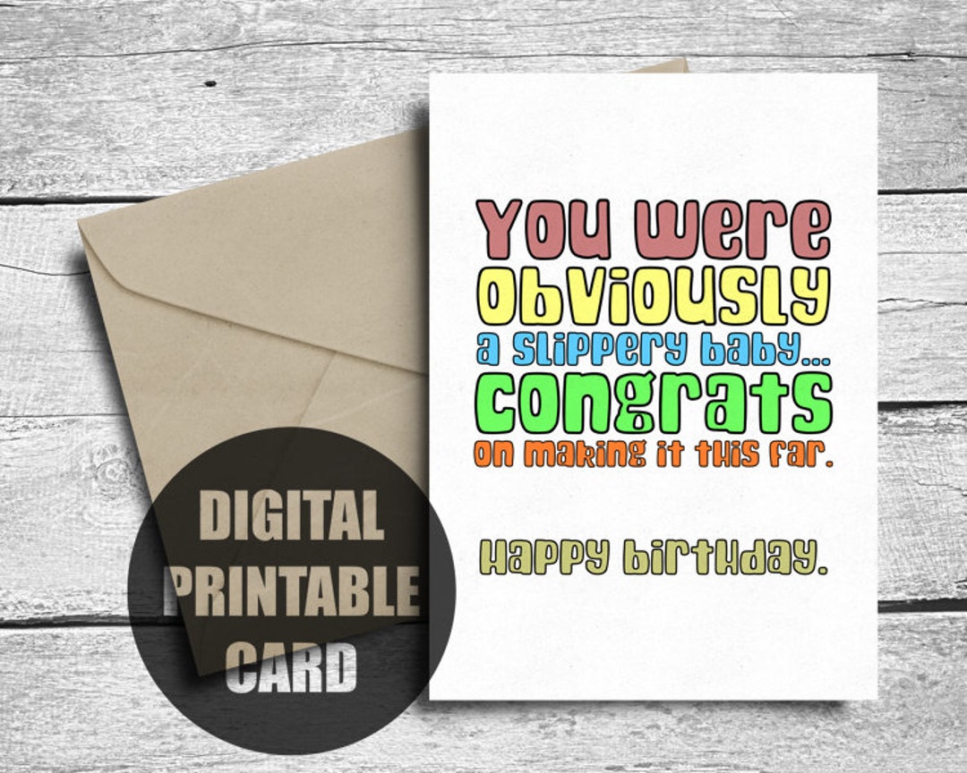 Funny Birthday Card, Printable, Rude Happy Birthday Card, Downloadable ...