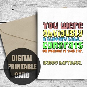Funny Birthday Card, Printable, Rude Happy Birthday Card, Downloadable ...