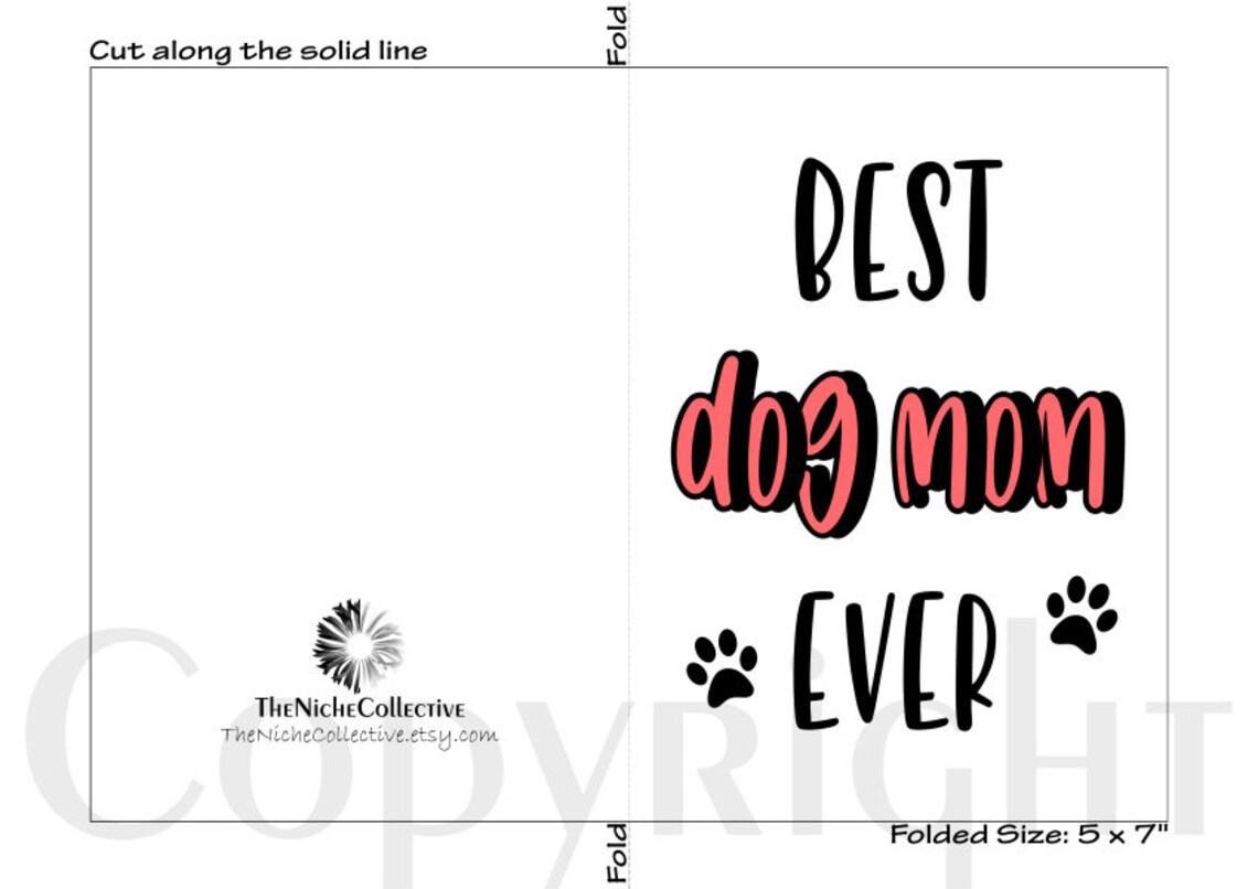 Dog Mom Card, Printable, Mother's Day Card From Dog, Best Dog Mom Ever ...