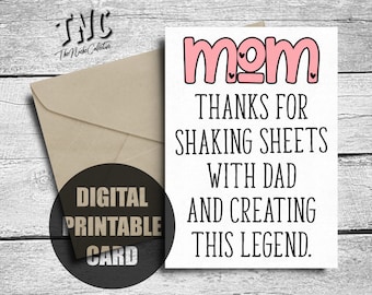 Funny Mother's Day Card, Printable, Card For Mom, Happy Mother's Day, Inappropriate, From Daughter, Son, Digital Download, Downloadable Card