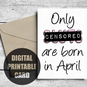 Carte d'anniversaire drôle et grossière pour elle, imprimable, carte d'anniversaire de salope, inapproprié, méchant joyeux anniversaire, carte d'anniversaire d'avril, femme, petite amie