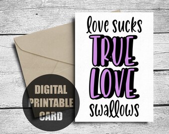 Naughty Valentine's Day Card For Her, Printable, Adult Valentine Card, Funny Anniversary Card For Wife, Girlfriend, Boyfriend Birthday Card