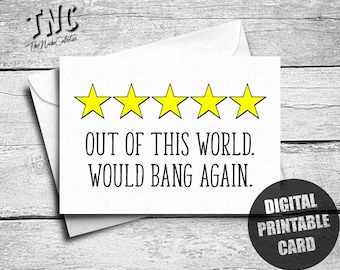 Funny Valentine's Day Card For Him, Printable, Naughty Anniversary Card For Husband, Sexy Birthday Card Boyfriend, Digital Instant Download