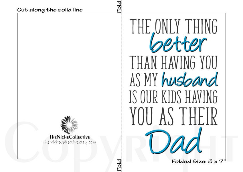Husband Father's Day Card From Wife, Printable, Birthday Card for ...