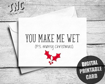 Naughty Christmas Card Boyfriend, Printable, Funny Christmas Card Him, Sexy Christmas Card Husband, Dirty Christmas Card, Adult Lesbian Card