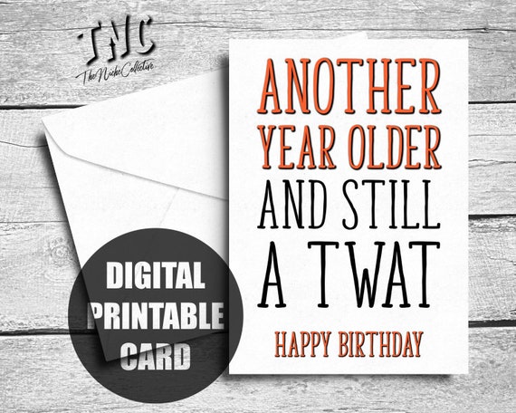 You Drunken Twat~ Rude Blank/ Birthday Greetings Card Happy Birthday BROTHER 