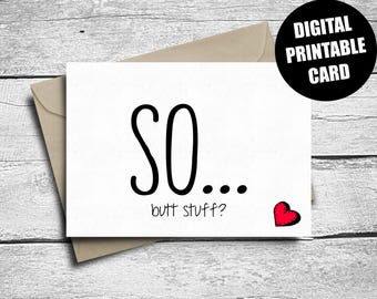 Naughty Adult Valentine's Day Card For Him, Printable, Dirty Birthday Card Boyfriend, Inappropriate, Butt Stuff, Anal, Sexy Anniversary Card