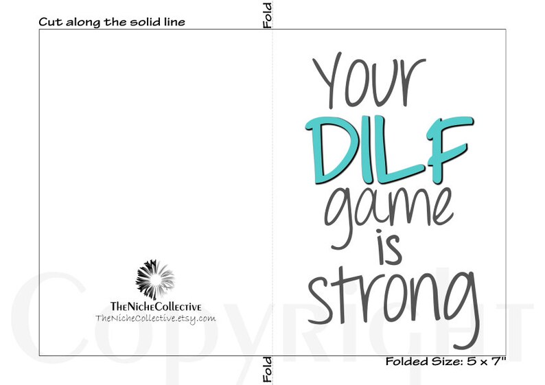 funny first fathers day card from wife printable dilf etsy