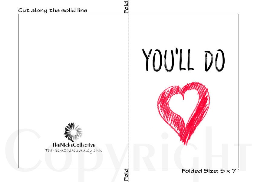 Rude Valentine Card Printable Funny Valentine s Day Card For Boyfriend You ll Do Sarcastic