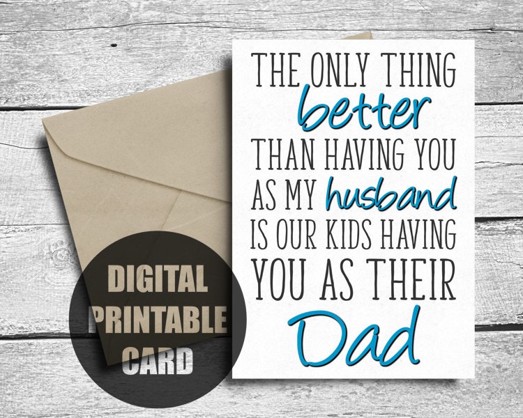 Husband Father's Day Card From Wife, Printable, Birthday Card for Husband, Pregnancy Announcement, Digital, Instant Downloadable Card - Etsy husband-father-s-day-card-from-wife-printable-birthday-card-for-husband-pregnancy-announcement-digital-instant-downloadable-card-etsy