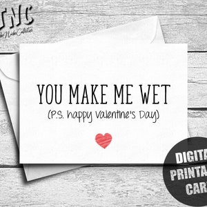 Naughty Valentines Card for Him, Printable, Funny Happy Valentines Day ...