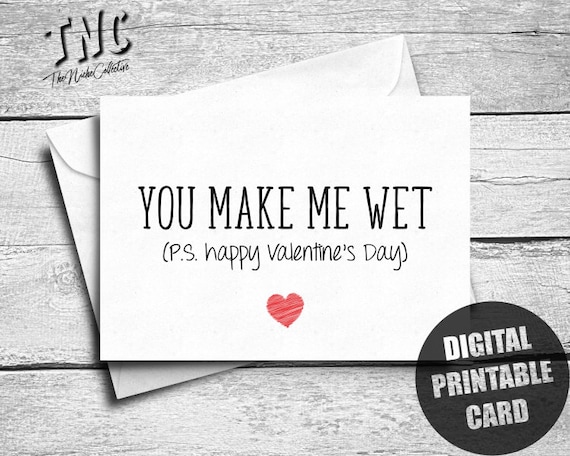 Naughty Valentines Card for Him, Printable, Funny Happy Valentines