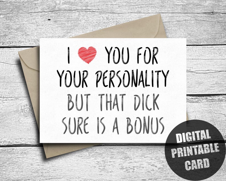 Naughty Valentines Day Card for Him, Printable Boyfriend Birthday Card ...