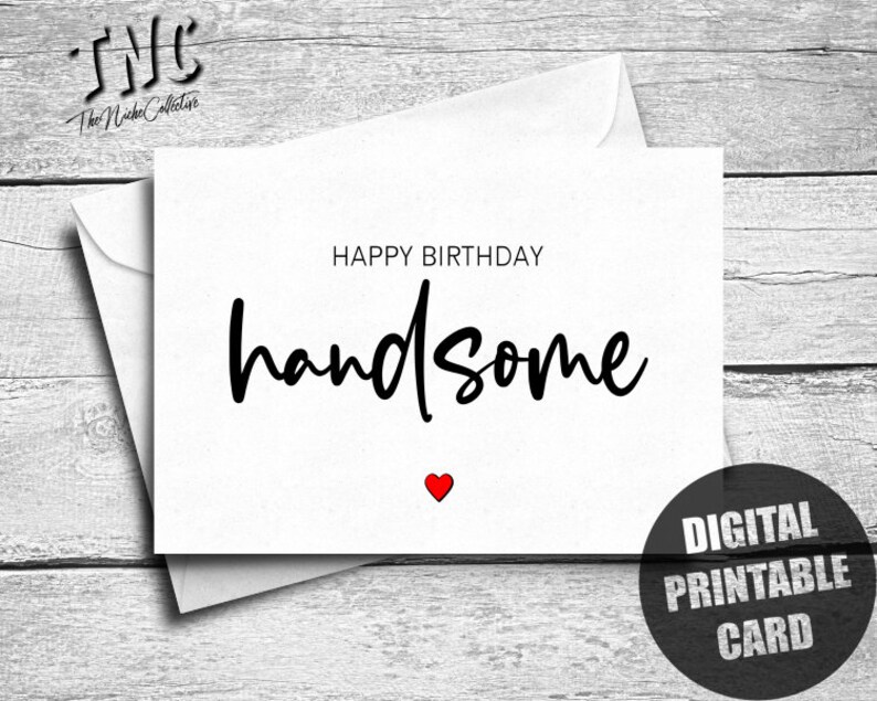 Birthday Card for Him, Printable, Boyfriend Birthday Card, Happy ...