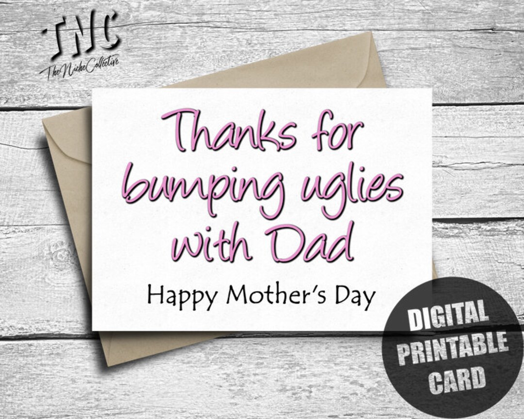 Funny Mother's Day Card, Printable, Inappropriate, Naughty Happy Mother ...