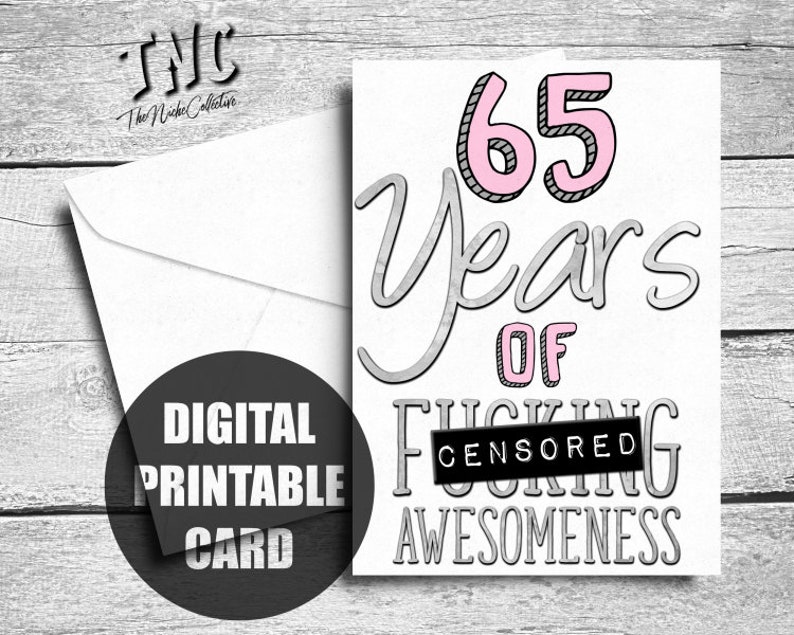 65th Birthday Card for Her Printable 65 Years of - Etsy