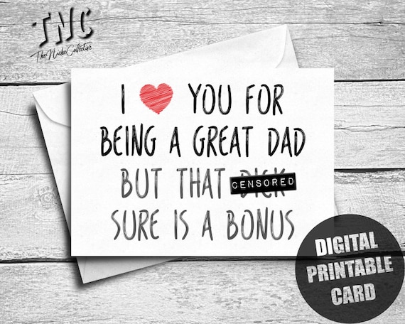 Father's Day Card for Husband Printable Funny Happy | Etsy
