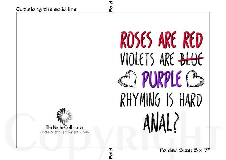 Naughty Valentine's Day Card, Printable, Dirty Birthday Card Her, Anal ...