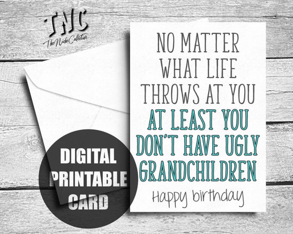 Grandpa Birthday Card Printable Funny Grandpa Card Grandad - Etsy