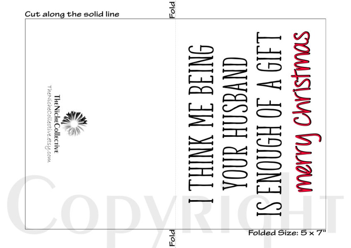 Christmas Card for Wife, Printable, Funny Merry Christmas, From Husband ...