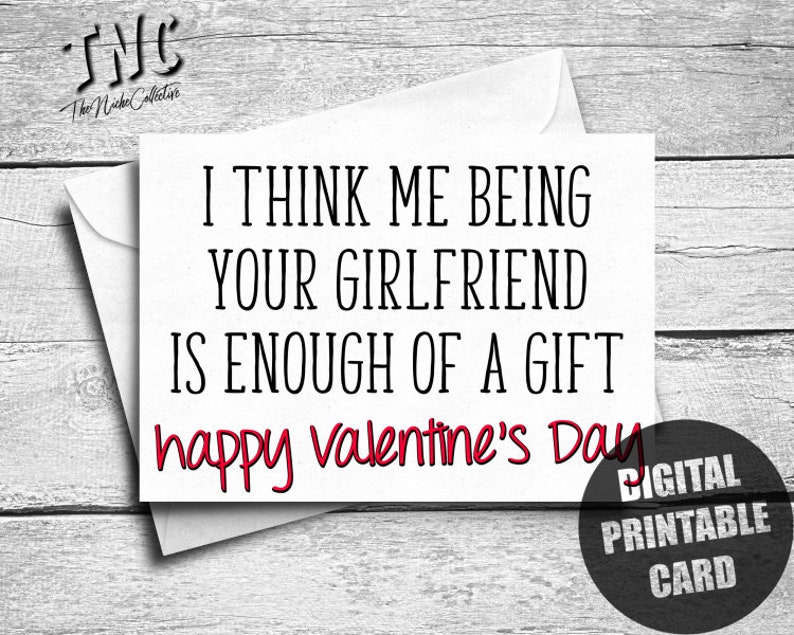 Valentine Card for Boyfriend Printable Funny Valentine's - Etsy