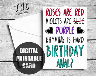 Dirty Birthday Card | Printable | Anal Card | Naughty Birthday Card | Birthday Card Boyfriend | Adult Birthday Card | Sex Birthday Card