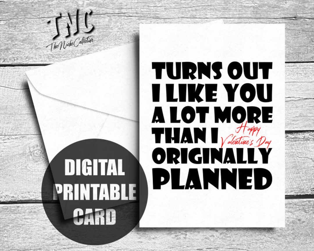 Funny Valentine Card Printable Sarcastic Valentine s Day Etsy