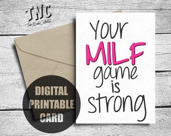 Mother's Day Card For Wife, Printable, First Mother's Day Card From Husband, Funny Birthday Card For Wife, MILF, Digital Instant Download