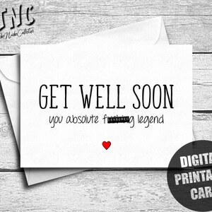Get Well Soon Card, Printable, Funny Get Well Soon Gift, Digital ...