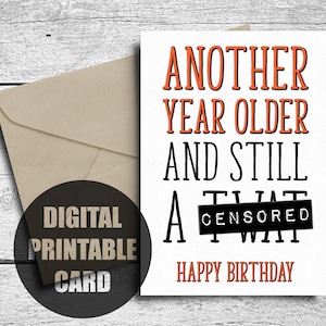 Biglietto di auguri di compleanno divertente e maleducato per fratello, stampabile, biglietto di auguri per un compleanno idiota, biglietto di auguri per un compleanno cattivo, biglietto di auguri per un compleanno offensivo e offensivo, biglietto per adulti