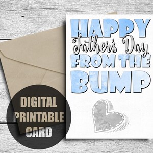 Primo biglietto per la festa del papà, stampabile, auguri per la festa del papà dal pancione, 1° festa del papà, incinta, neopapà, futuro papà, download digitale