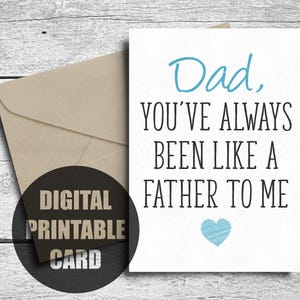 Grappige vaderdagkaart, afdrukbaar, grappige verjaardagskaart voor papa, je bent altijd als een vader voor mij geweest, sarcastische vaderkaart, downloadbaar