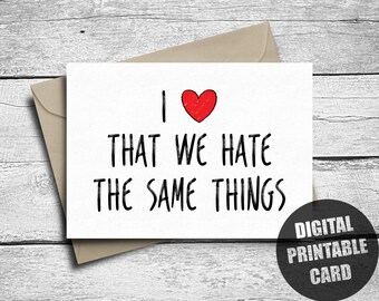 Tarjeta de San Valentín para mejor amiga, imprimible, tarjeta de San Valentín, aniversario de esposo, tarjeta de cumpleaños, eres mi persona, tarjeta de amistad divertida