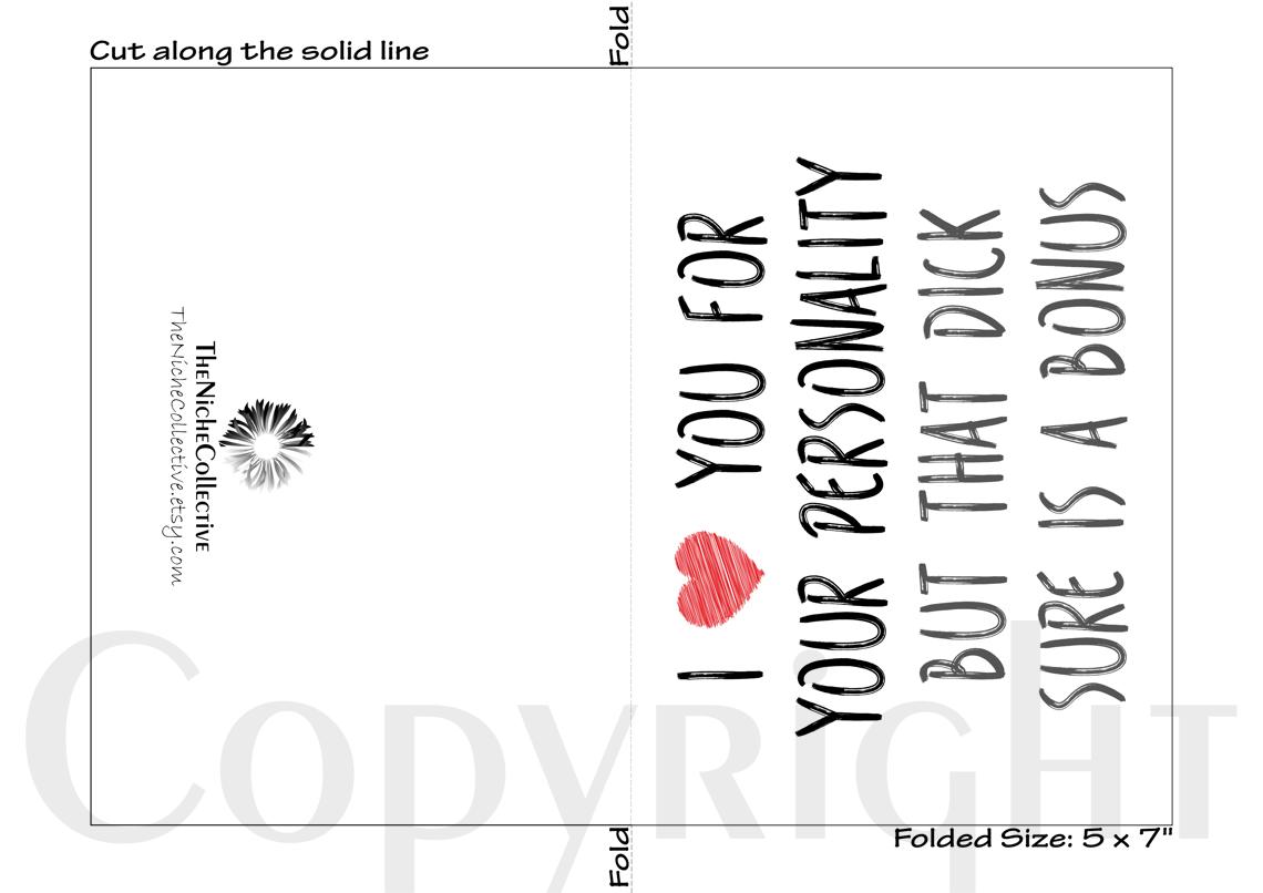 Naughty Valentines Day Card for Him, Printable Boyfriend Birthday Card ...