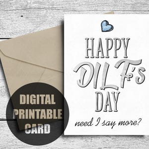 Vatertagskarte von Freundin, bedruckbar, Geschenk von Frau, Happy DILF's Day, für Mann, Freund, digitaler Download, herunterladbare Karte