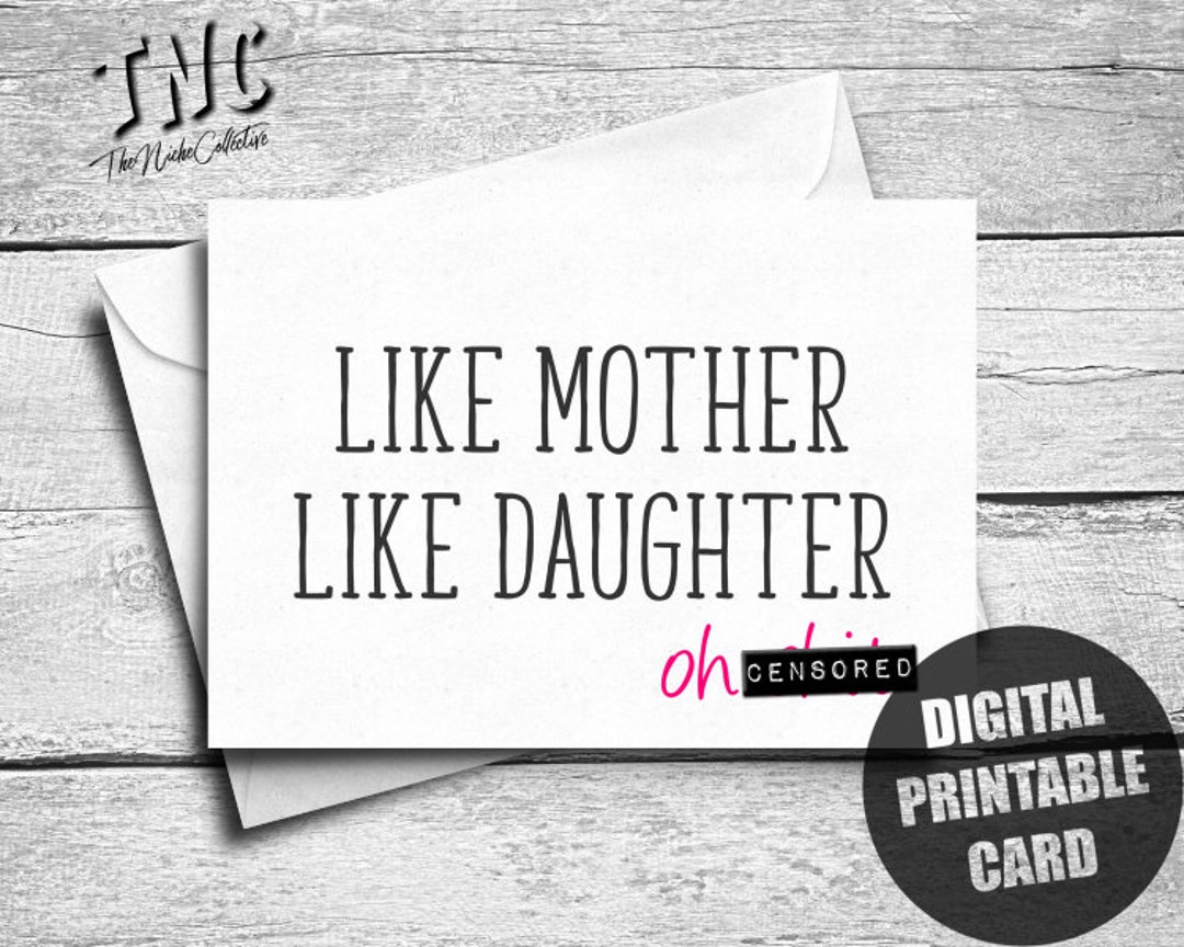 Printable Mother's Day Card From Daughter Funny Birthday - Etsy