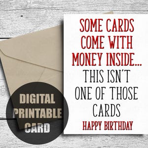 Carte d'anniversaire drôle, imprimable, carte d'anniversaire pour frère, carte d'anniversaire argent pour fils, carte d'anniversaire grossier mari, téléchargement numérique immédiat