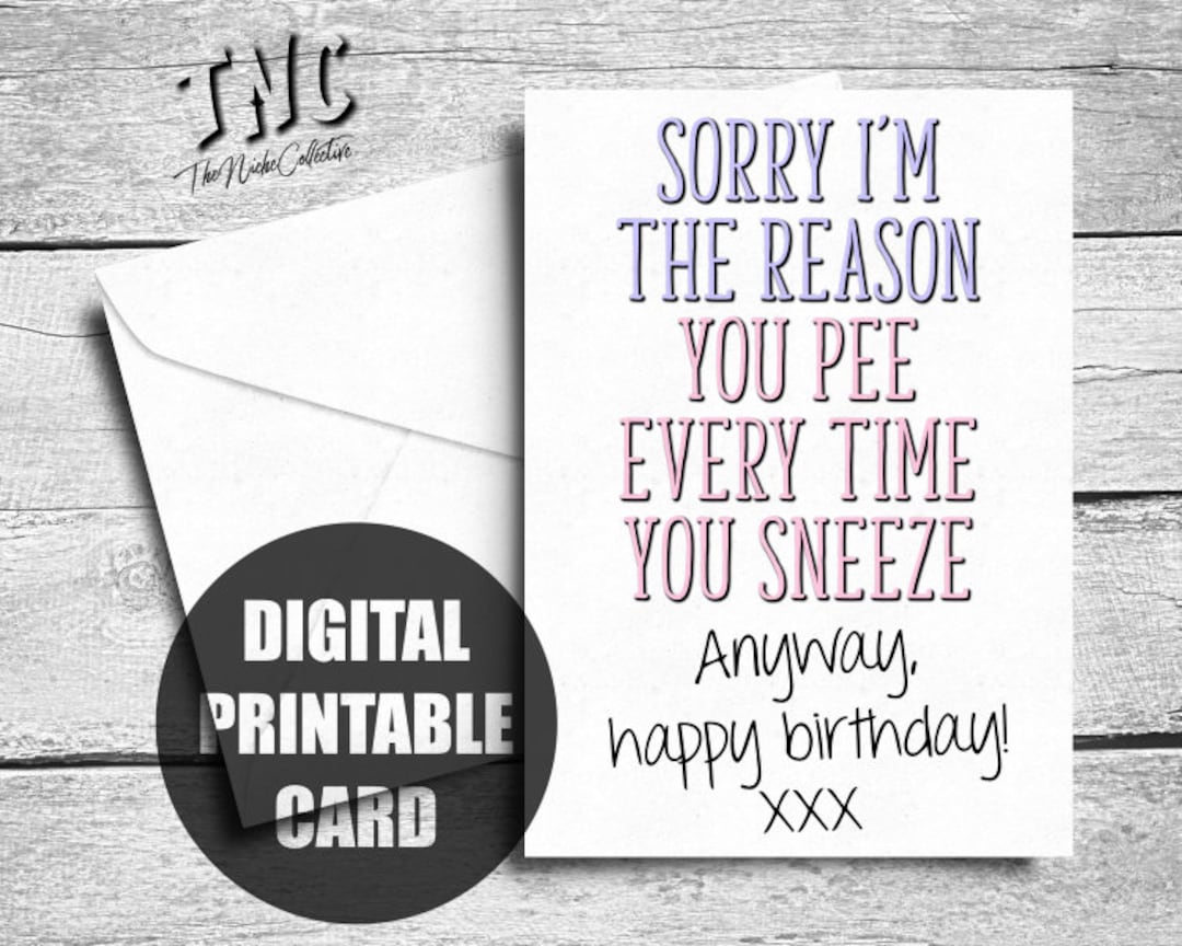 Funny Mom Birthday Card, Printable, Happy Birthday Mom, Mother Birthday ...