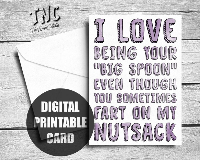 Funny Birthday Card for Her, Printable, Naughty Valentine's Day Card ...