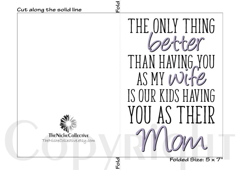 Printable Mothers Day Card For Wife