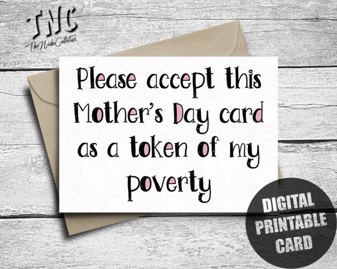 Mother's Day Card, Funny, Printable, Mother's Day Gift From Daughter ...