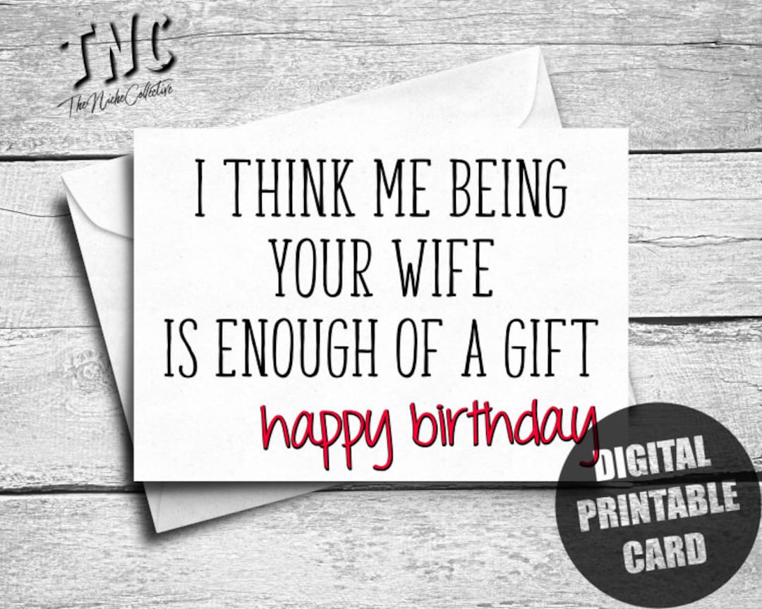 Funny Husband Birthday Card, Printable, Card for Husband, Happy ...