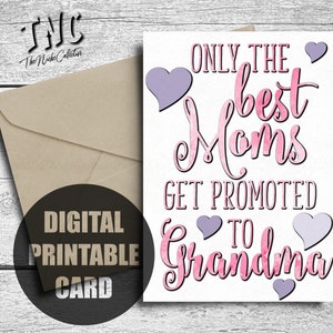 Carte de fête des mères grand-mère, imprimable, nouveau cadeau de grand-mère, première carte d'anniversaire de grand-mère, maman, faire-part de grossesse, meilleure promotion