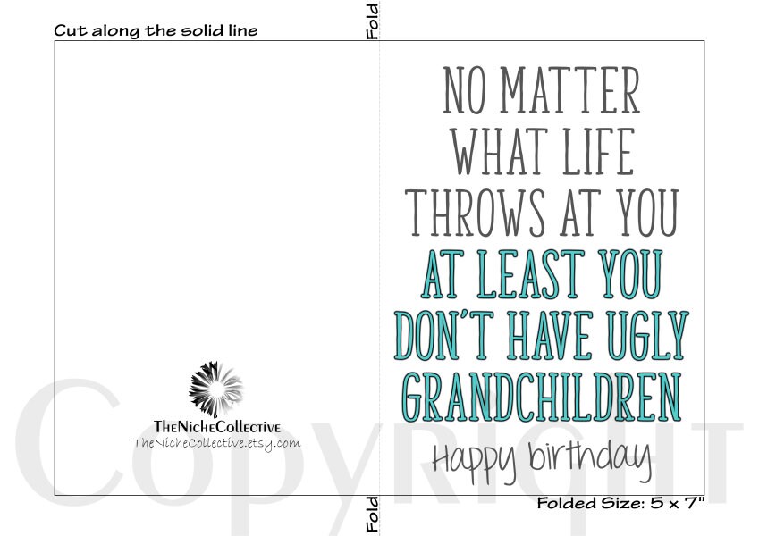 Grandpa Birthday Card, Printable, Funny Grandpa Card, Grandad Birthday ...
