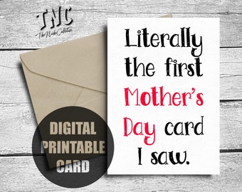 Funny Mother's Day Card, Printable, Sarcastic Happy Mother's Day, Obligatory Mother's Day Card For Wife, Digital Download, Downloadable Card